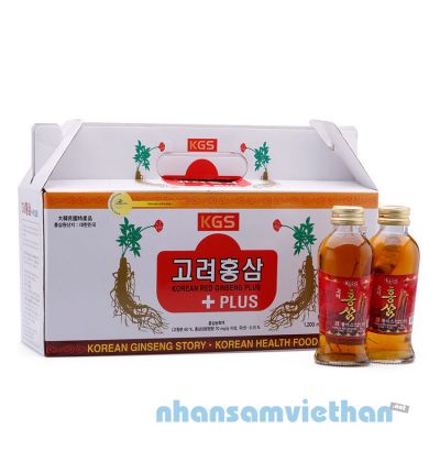 Nước hồng sâm có củ KGS hộp 10 chai Hàn Quốc